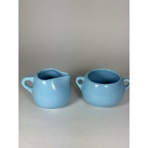 Vintage Arkansas Pottery Camark Sugar and Creamer Aqua 897 And 898 USA